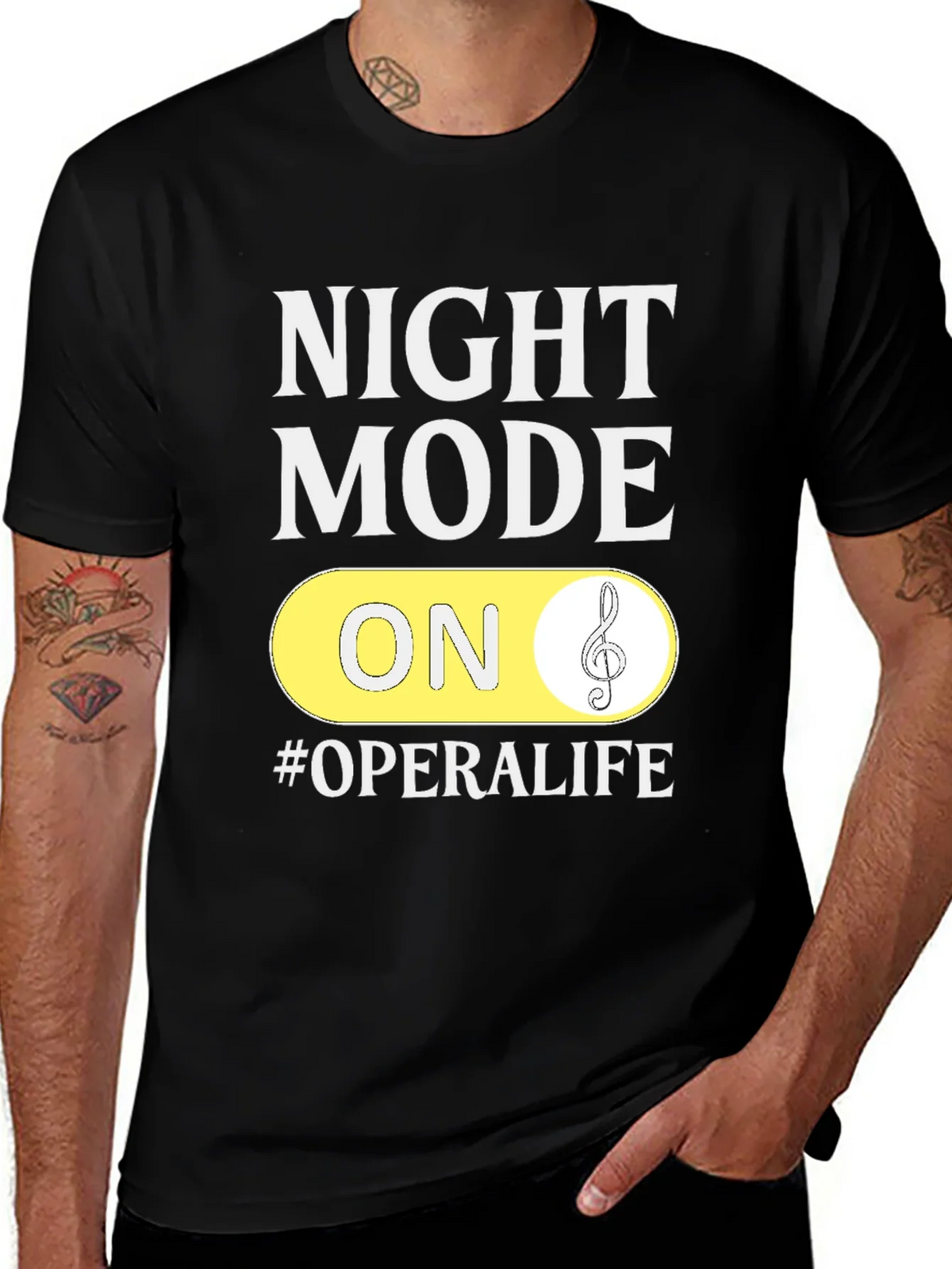 Night Mode On #OperaLife Black T-Shirt product image 1