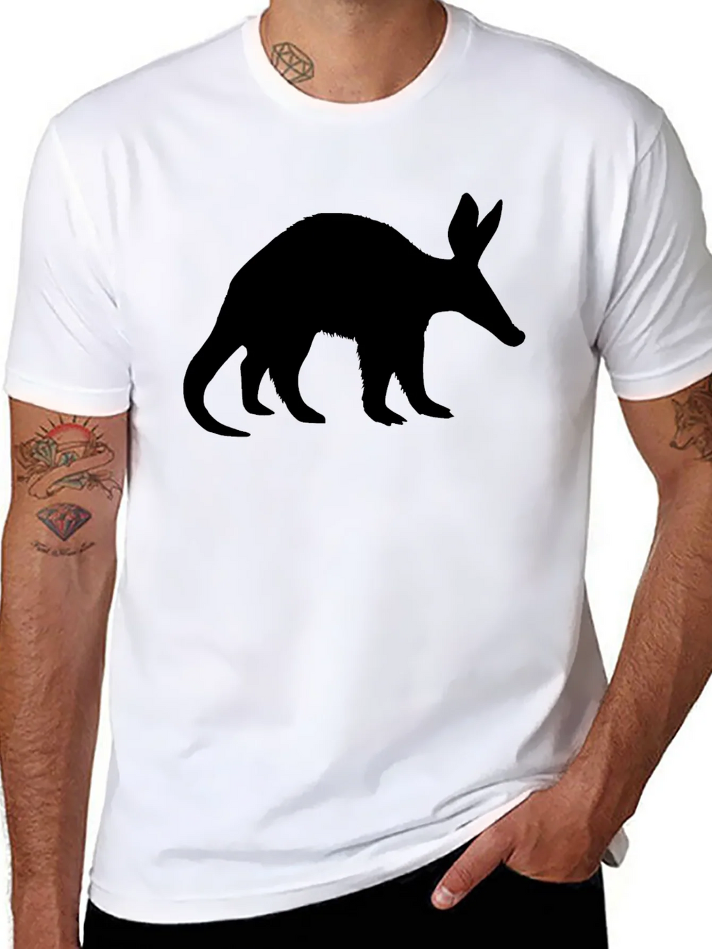 Aardvark Silhouette Tee - Black Cotton Casual Wear product image 7