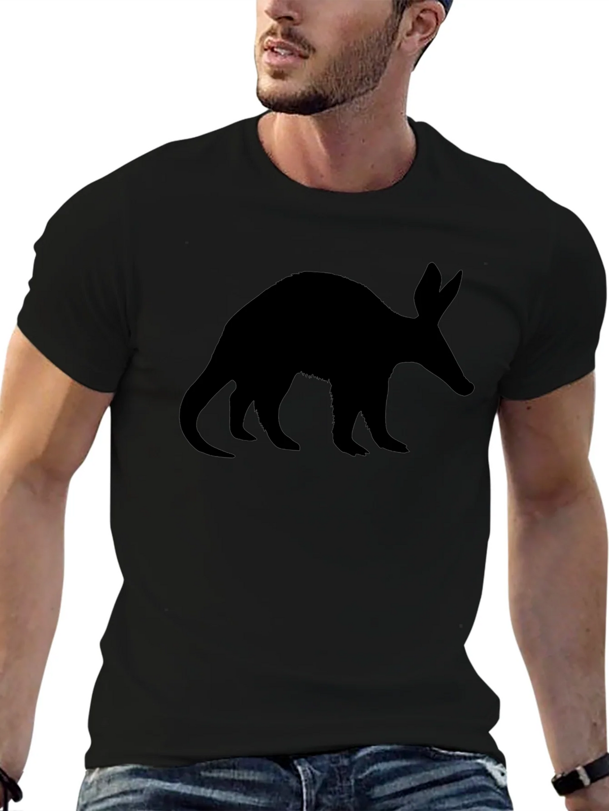 Aardvark Silhouette Tee - Black Cotton Casual Wear product image 6