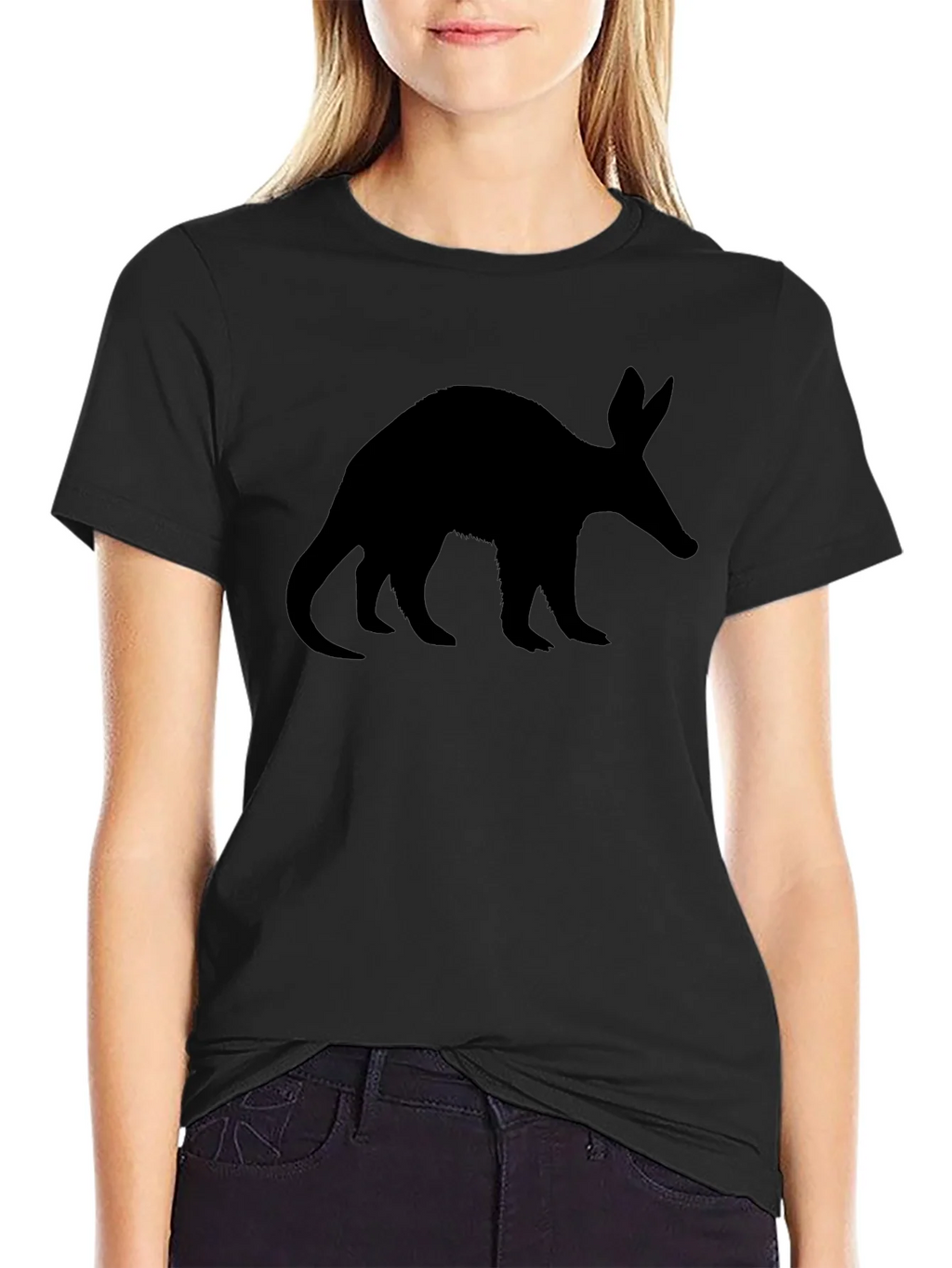 Aardvark Silhouette Tee - Black Cotton Casual Wear product image 2