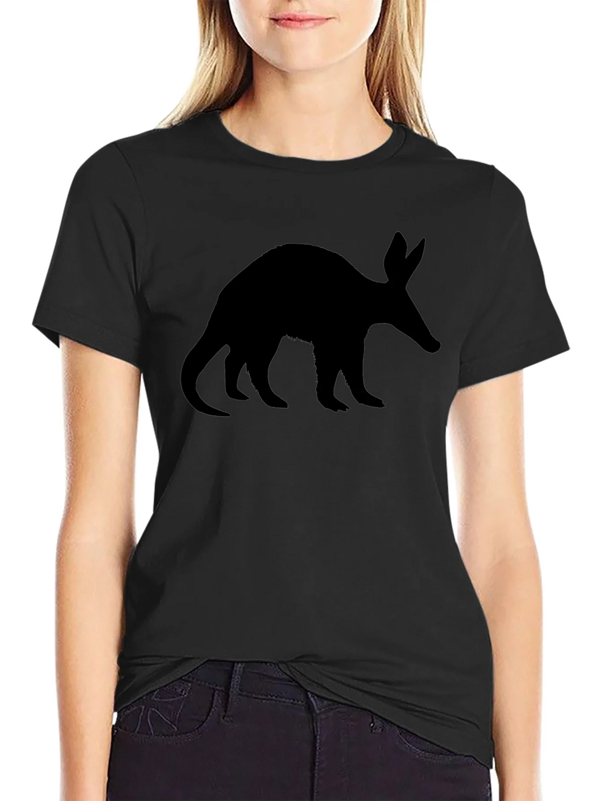 Aardvark Silhouette Tee - Black Cotton Casual Wear product image 2