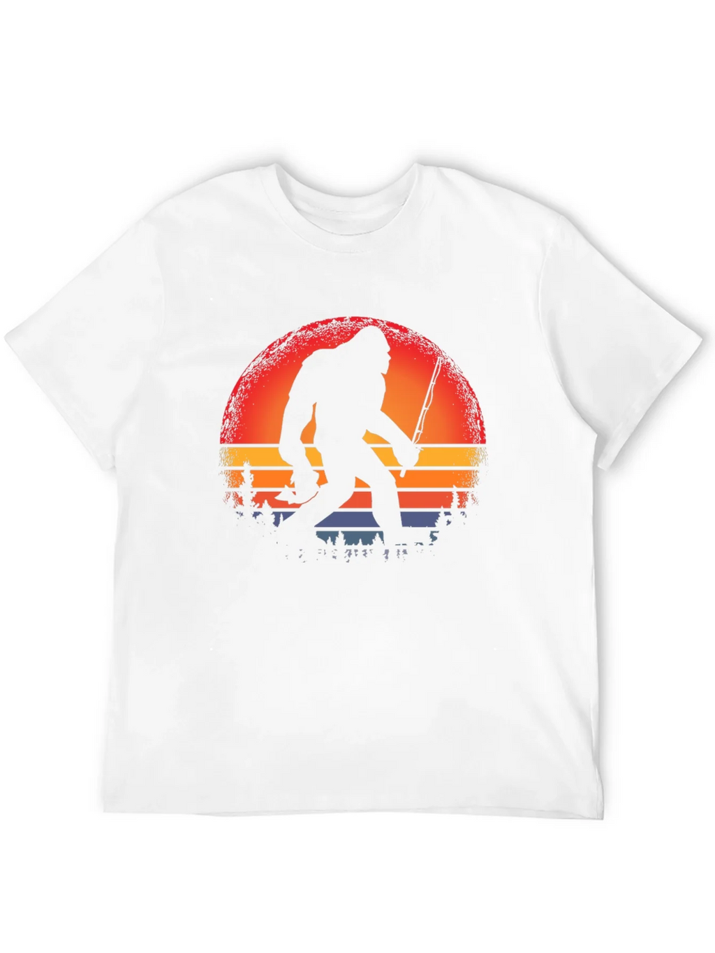 Bigfoot Fishing Sunset Graphic Tee product image 11