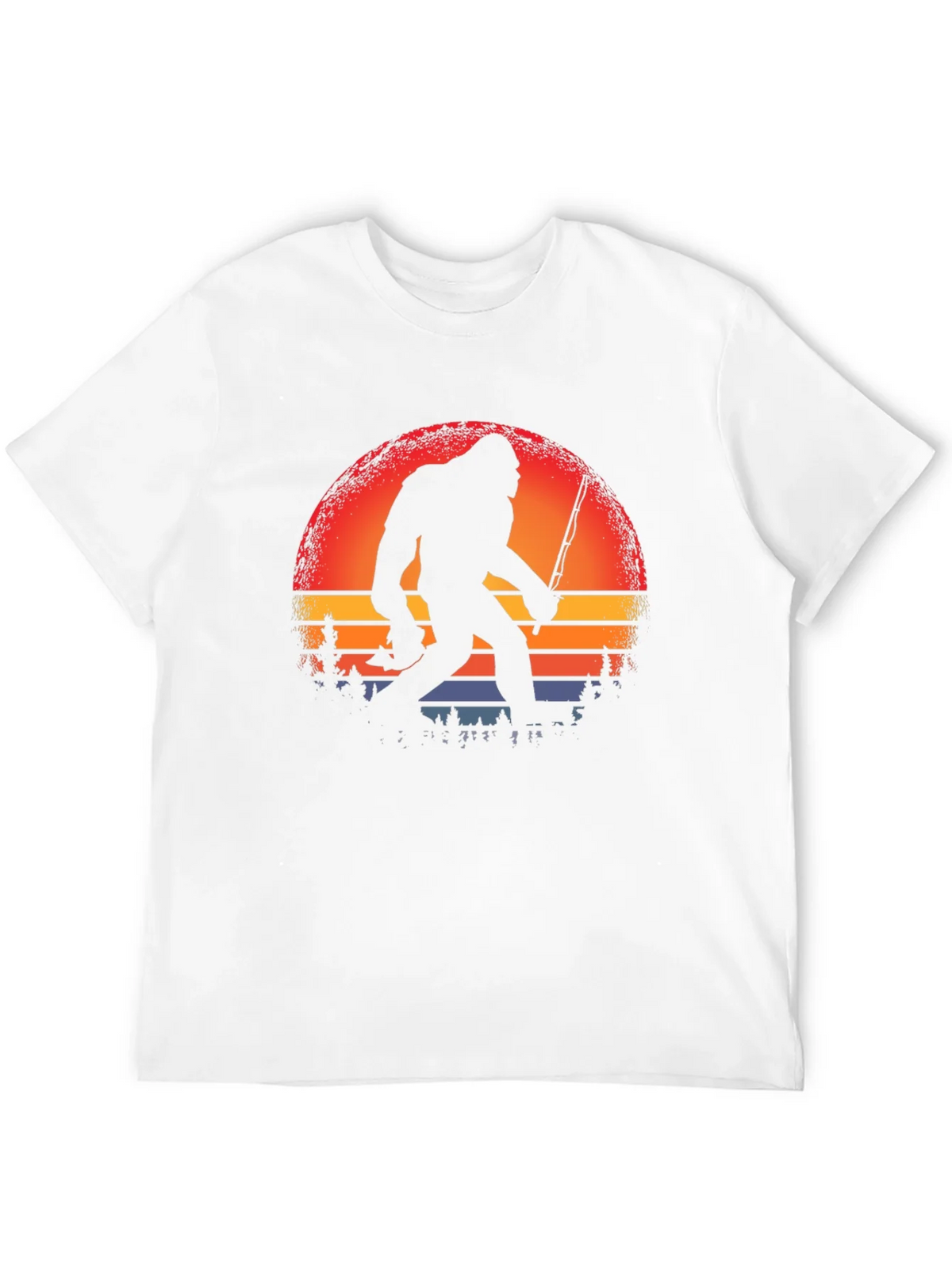 Bigfoot Fishing Sunset Graphic Tee product image 11