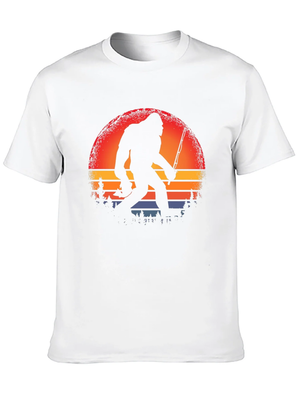 Bigfoot Fishing Sunset Graphic Tee product image 9