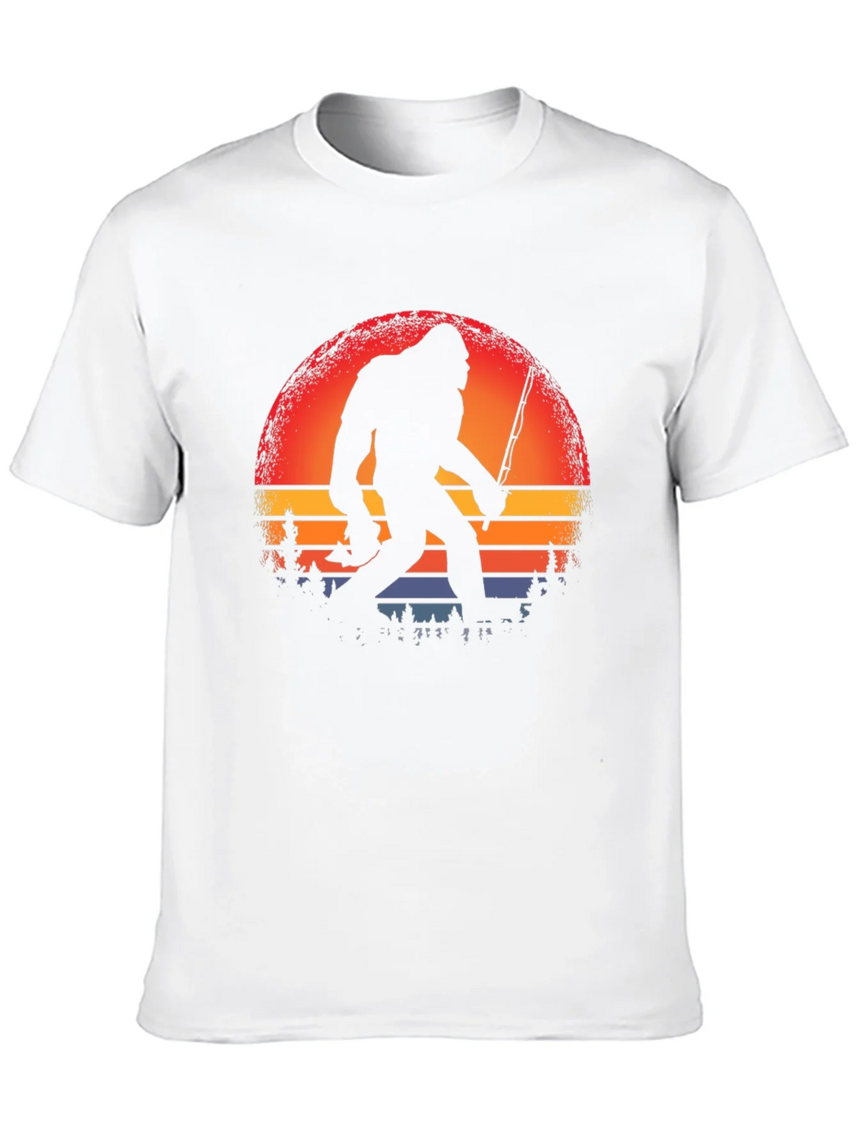 Bigfoot Fishing Sunset Graphic Tee product image 9