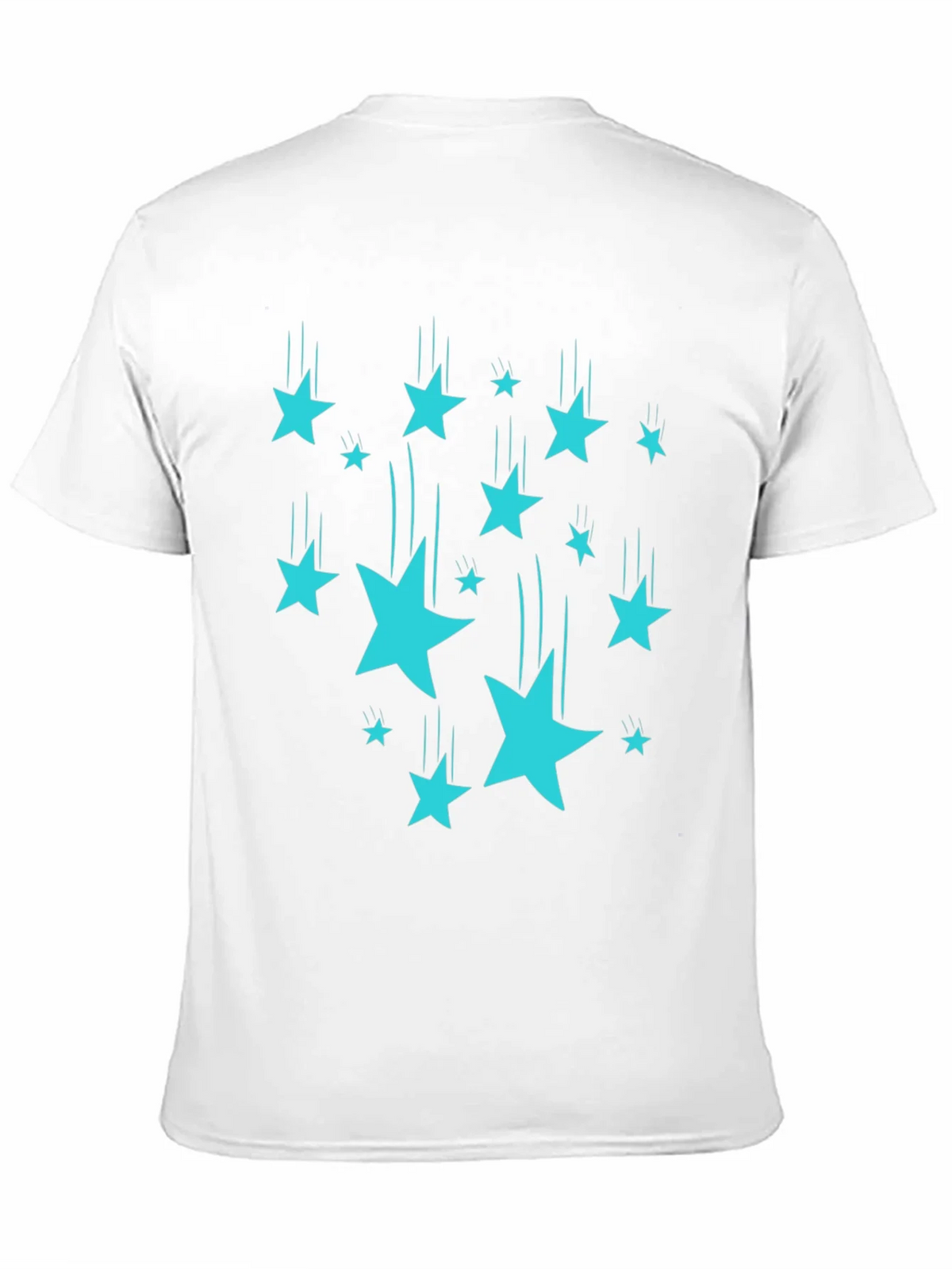 Stylish Black T-Shirt with Turquoise Falling Stars product image 10