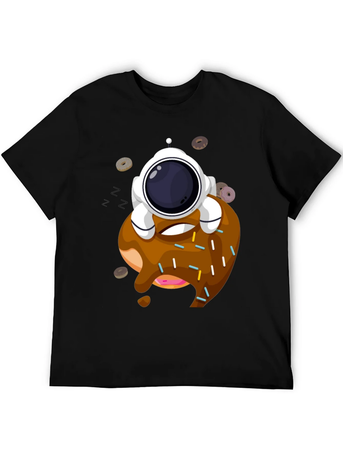 Astronaut Donut T-Shirt - Black Cotton Tee product image 1