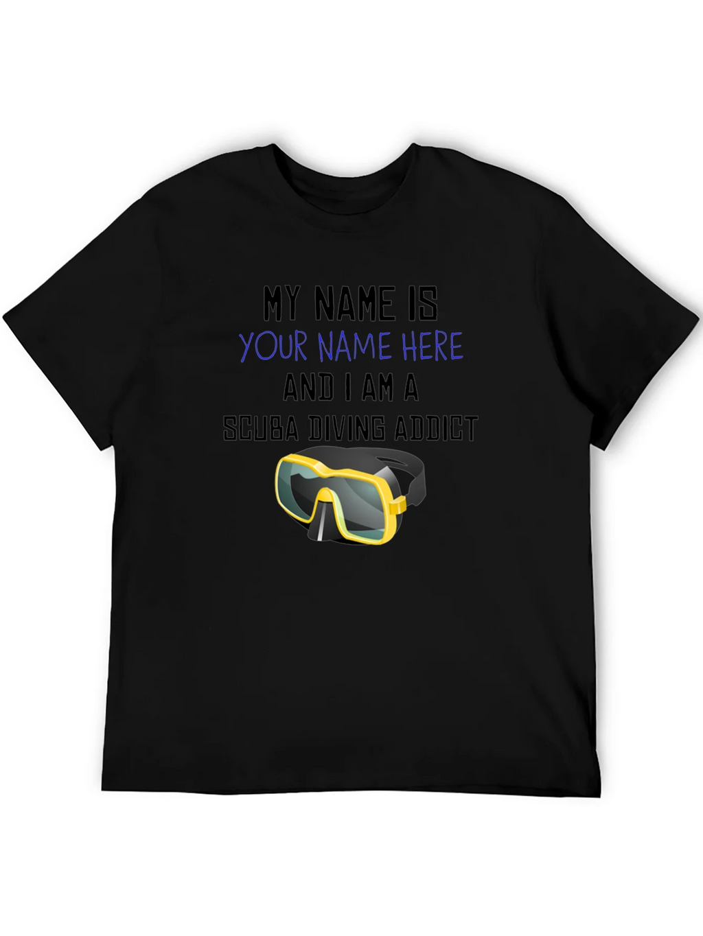 Scuba Diving Addict T-Shirt - Personalized Dive Mask Design product image 5