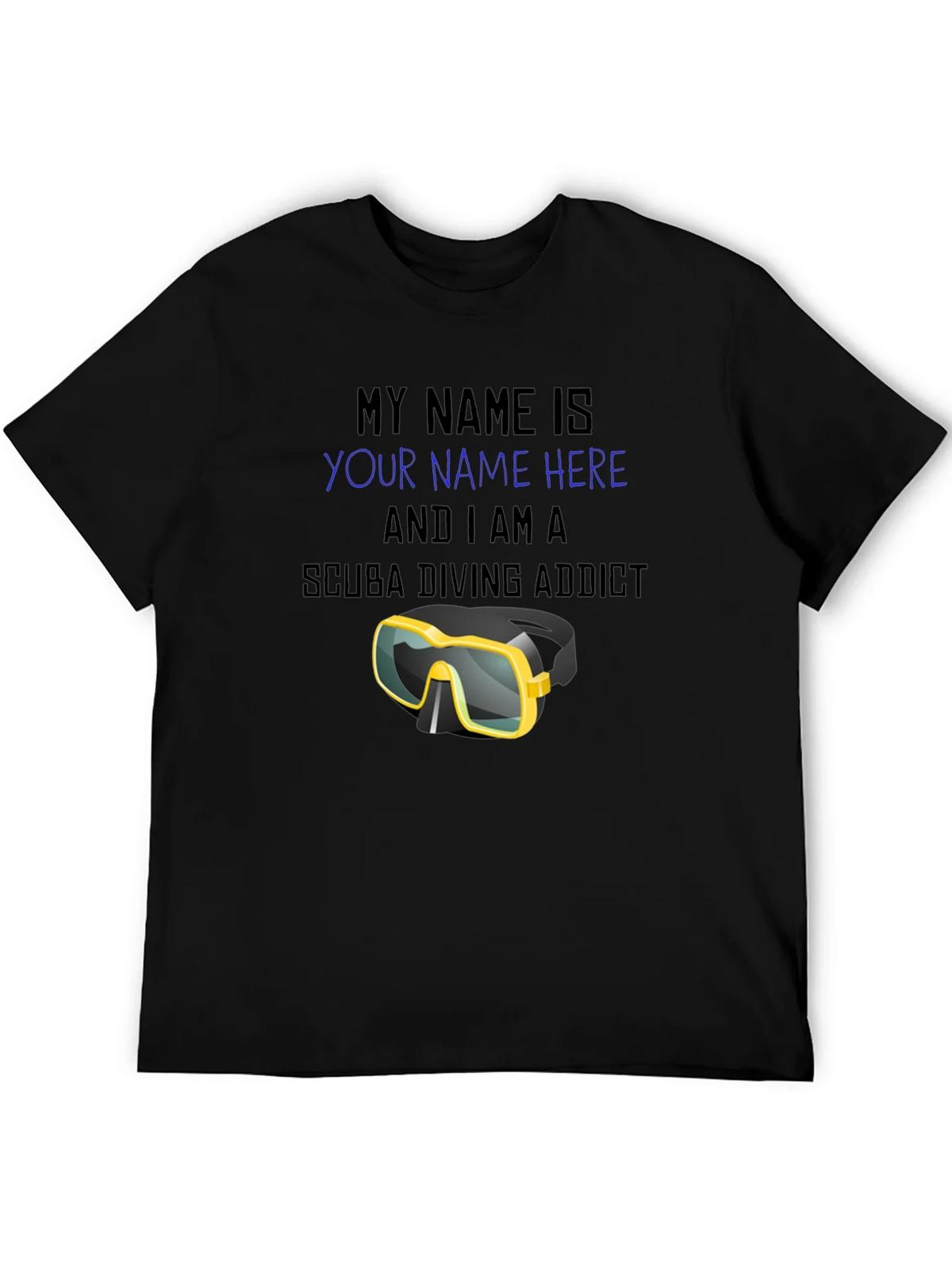 Scuba Diving Addict T-Shirt - Personalized Dive Mask Design product image 5