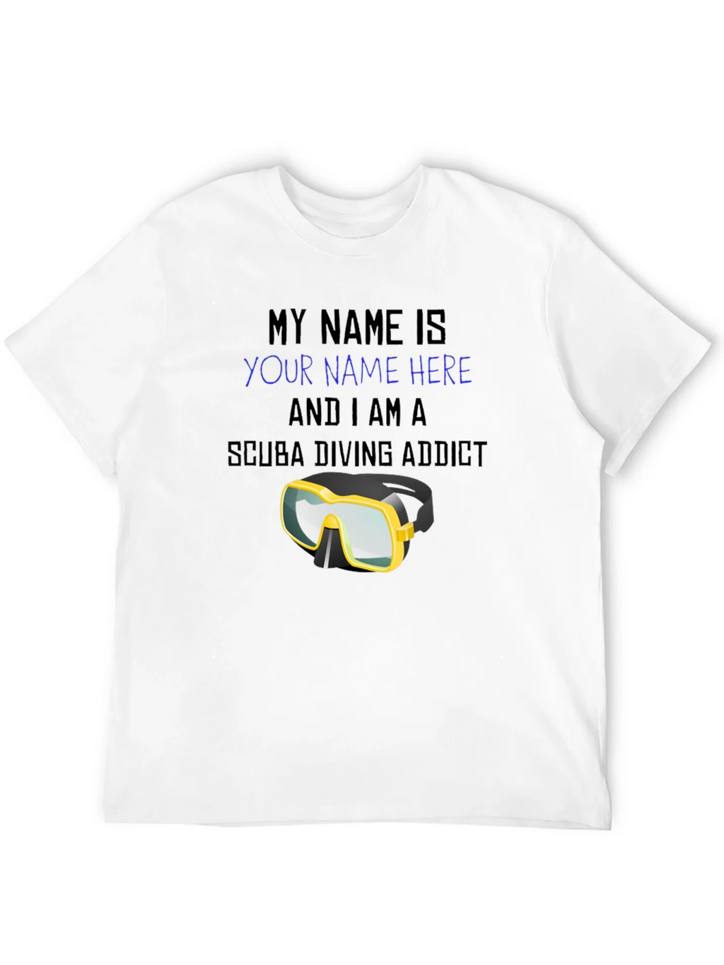 Scuba Diving Addict T-Shirt - Personalized Dive Mask Design product image 11