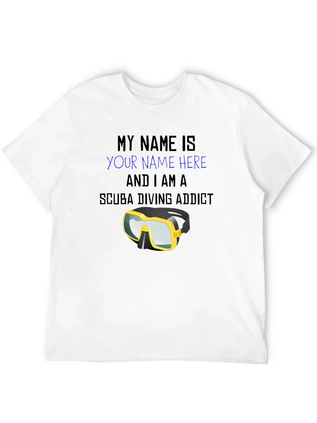 Scuba Diving Addict T-Shirt - Personalized Dive Mask Design product image 11