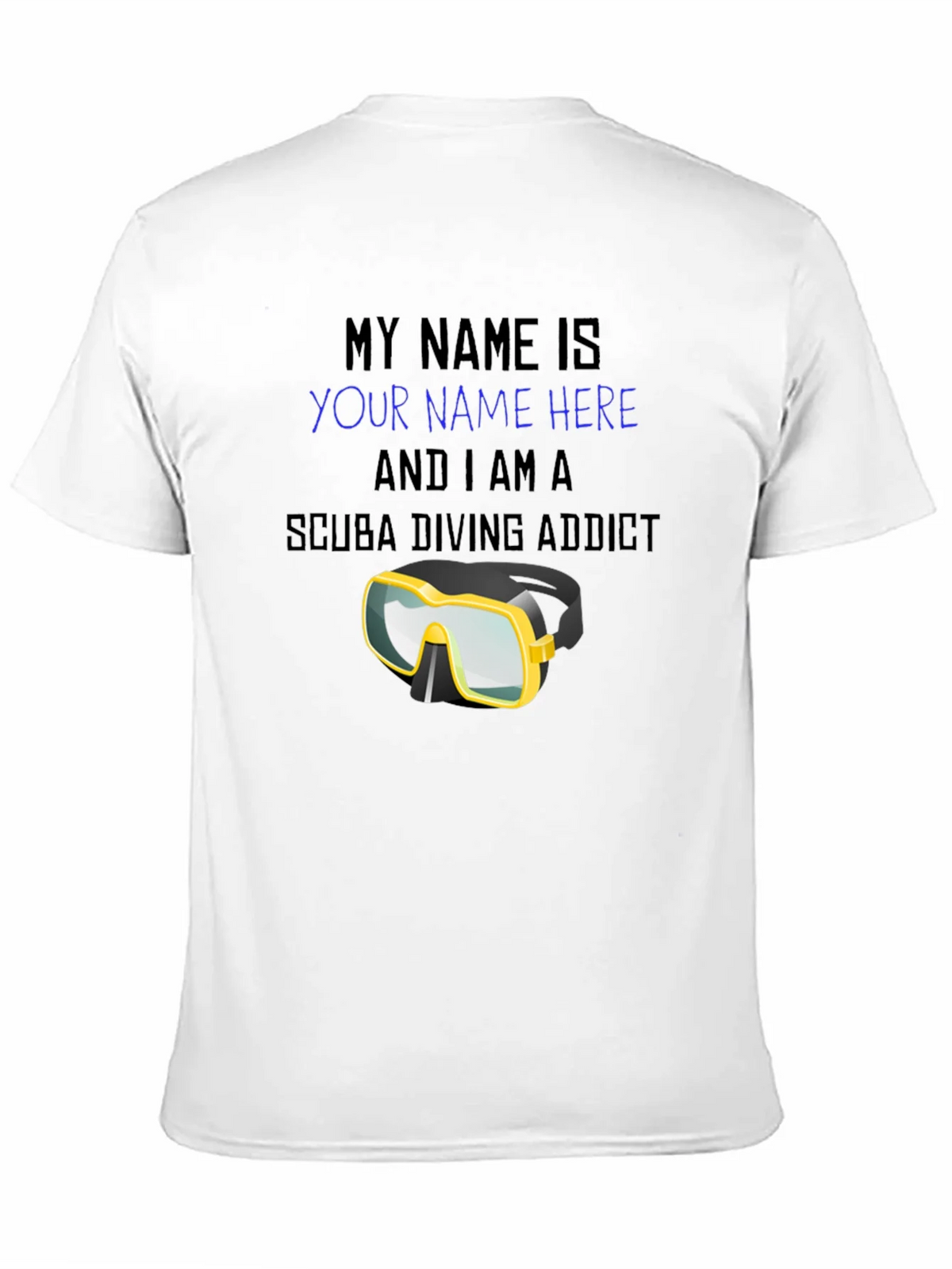 Scuba Diving Addict T-Shirt - Personalized Dive Mask Design product image 10