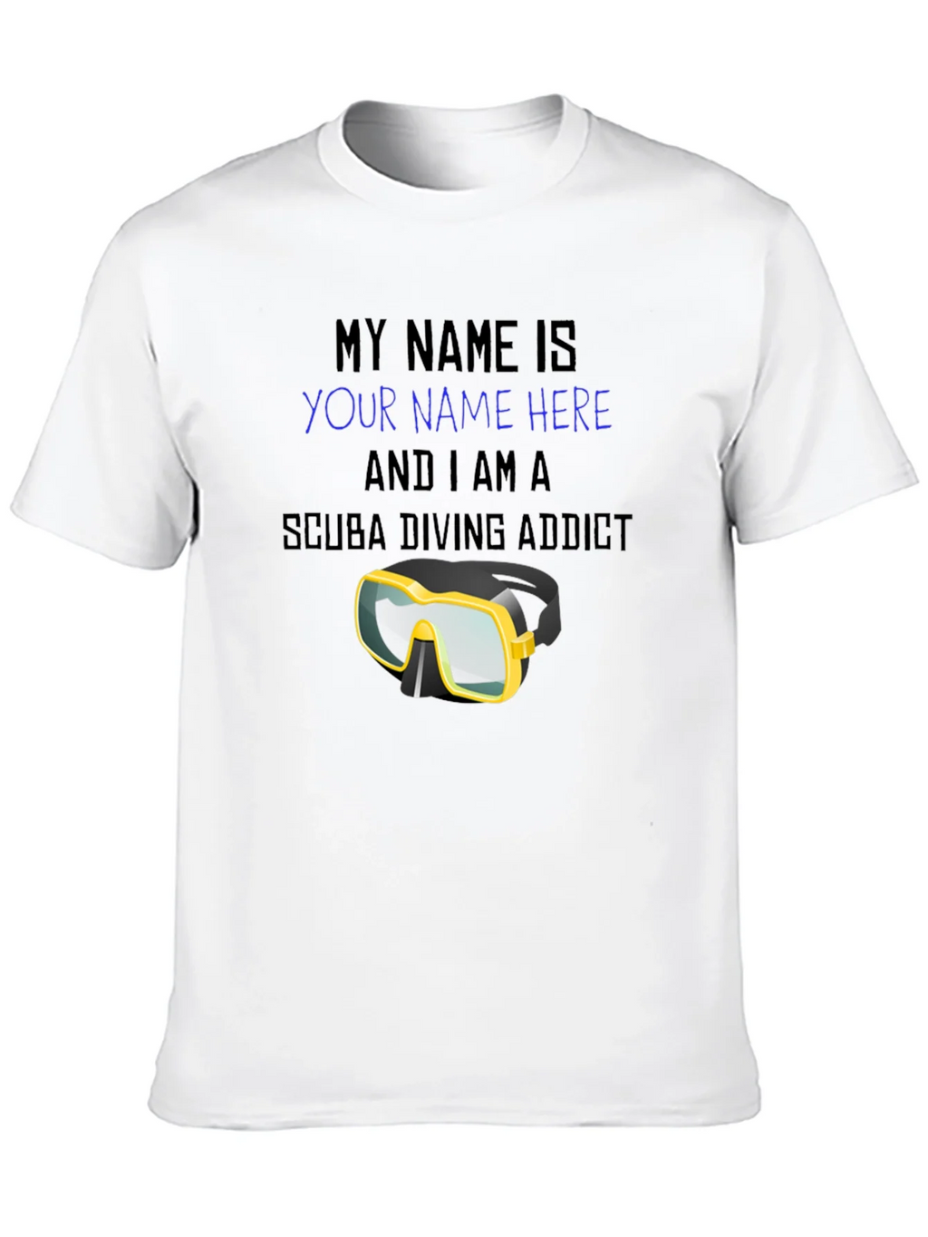 Scuba Diving Addict T-Shirt - Personalized Dive Mask Design product image 9