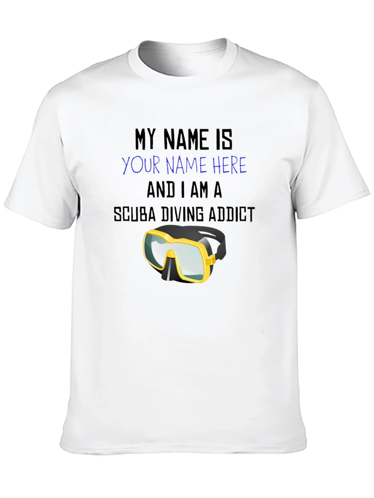 Scuba Diving Addict T-Shirt - Personalized Dive Mask Design product image 9