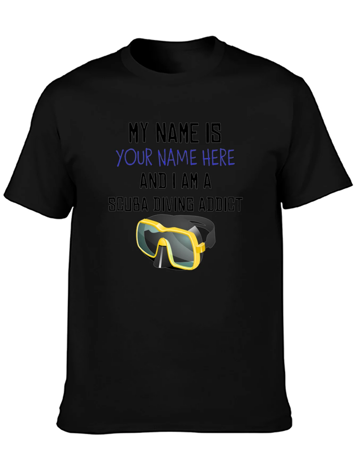 Scuba Diving Addict T-Shirt - Personalized Dive Mask Design product image 3