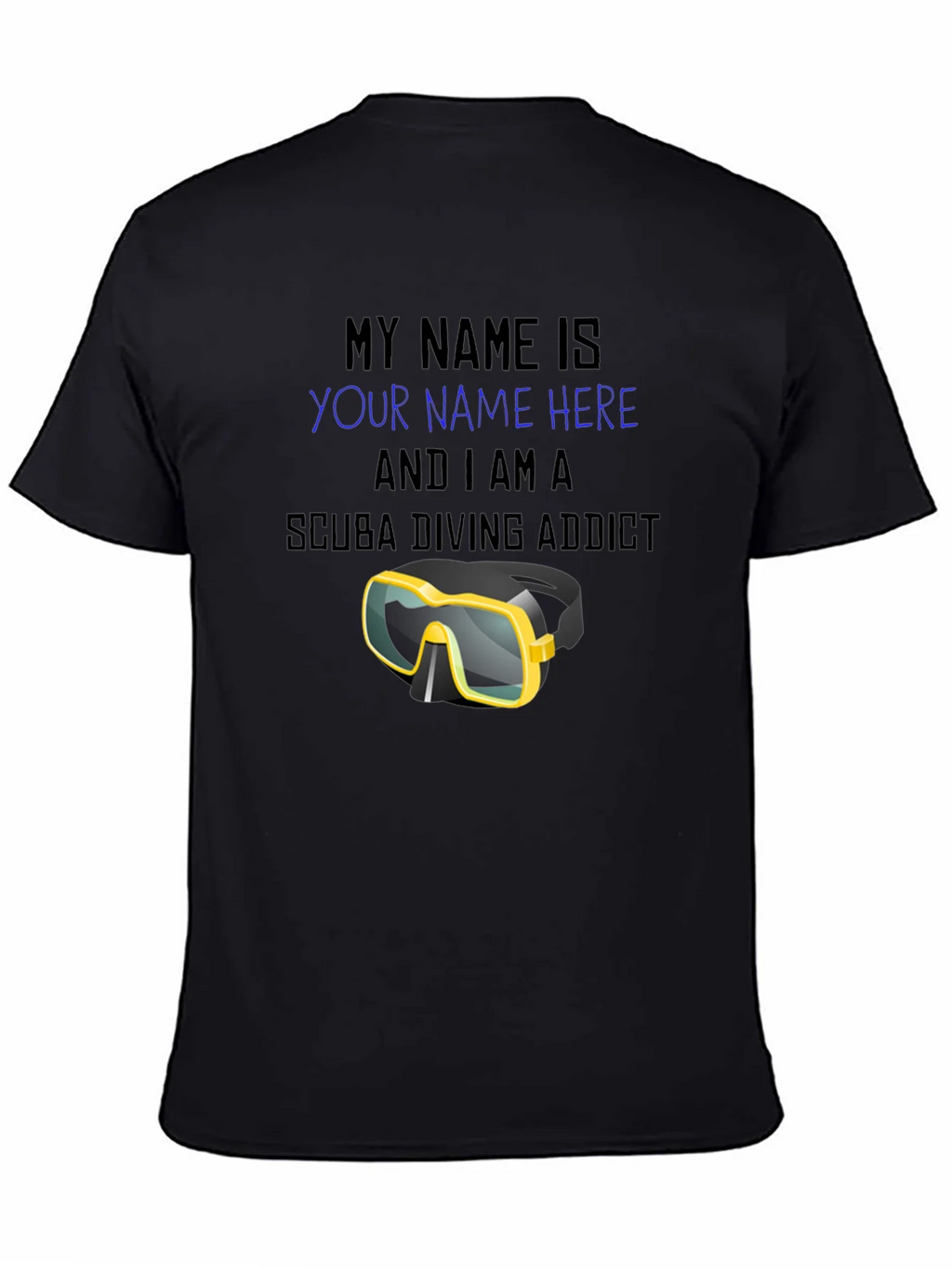 Scuba Diving Addict T-Shirt - Personalized Dive Mask Design product image 4