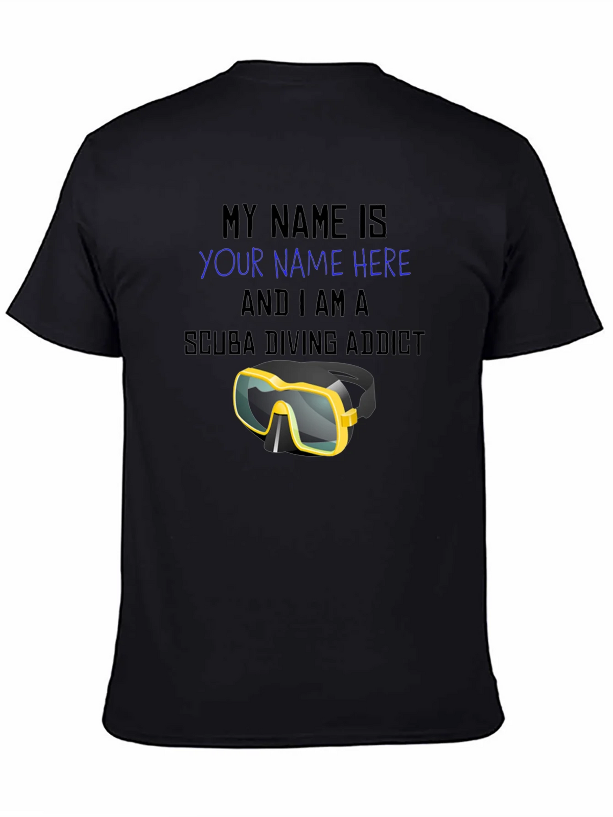 Scuba Diving Addict T-Shirt - Personalized Dive Mask Design product image 4