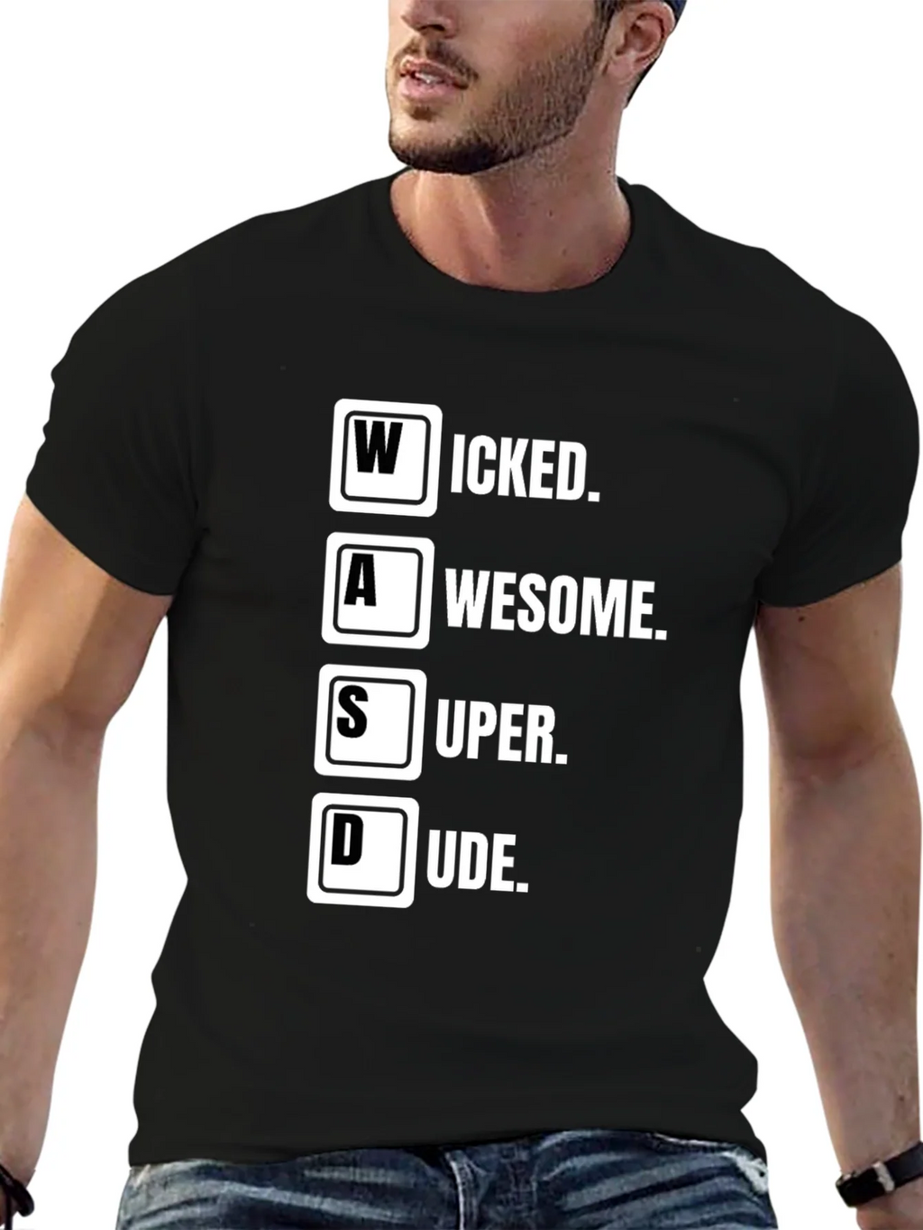 WASD Gamer T-Shirt - Wicked Awesome Super Dude product image 6
