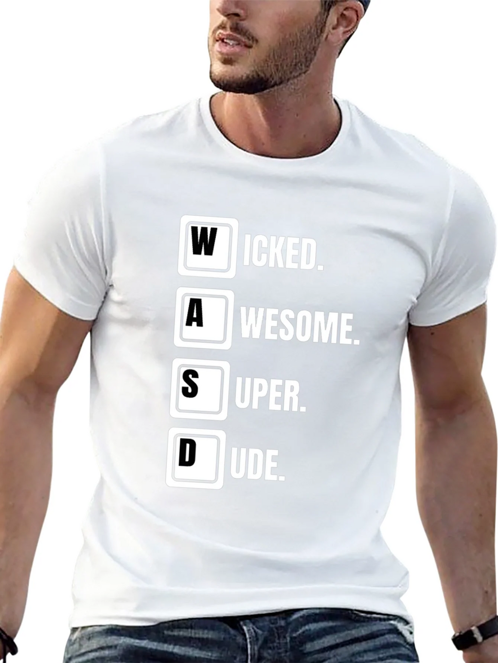 WASD Gamer T-Shirt - Wicked Awesome Super Dude product image 12