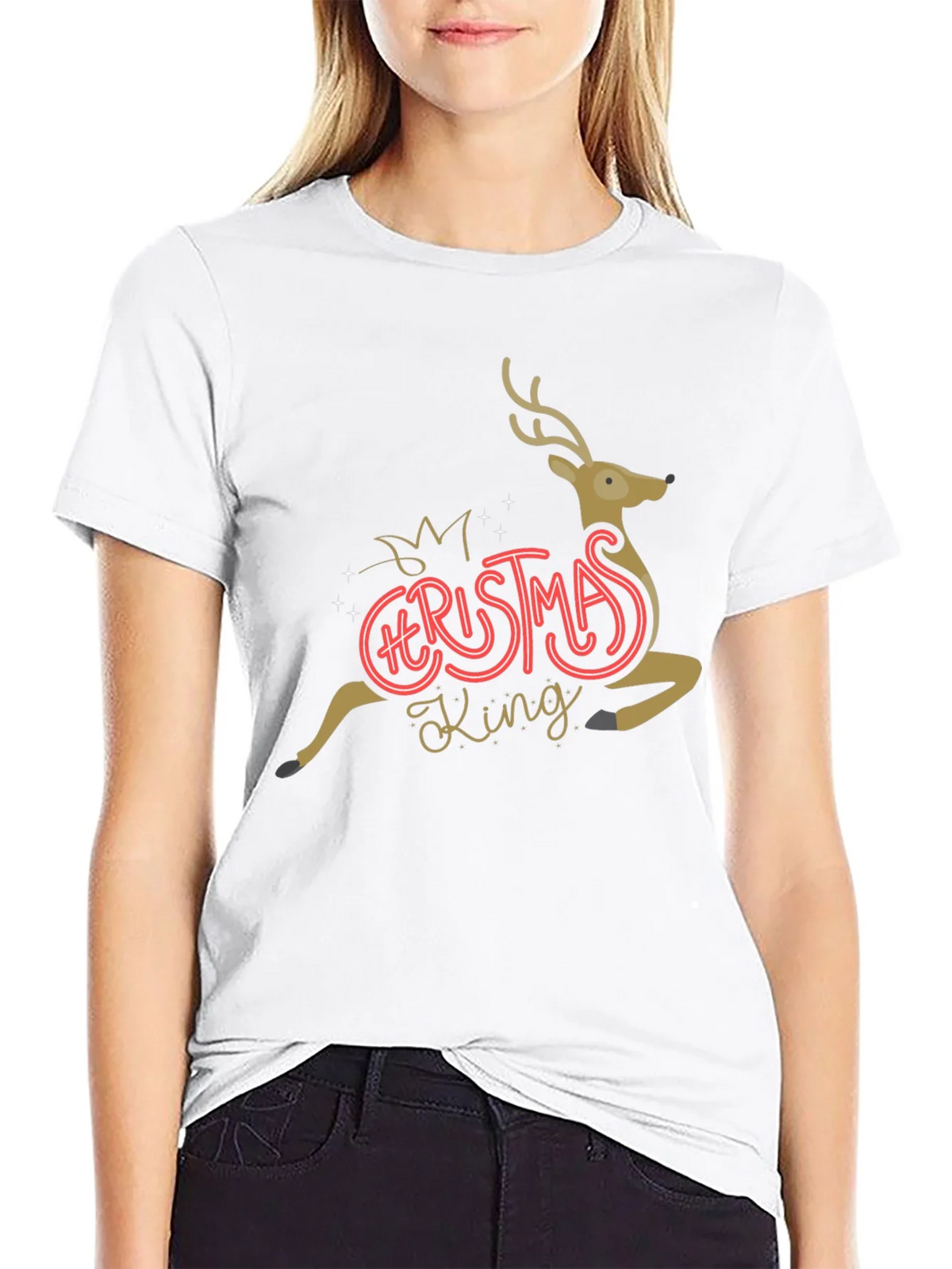 Christmas King Reindeer Graphic Tee product image 8