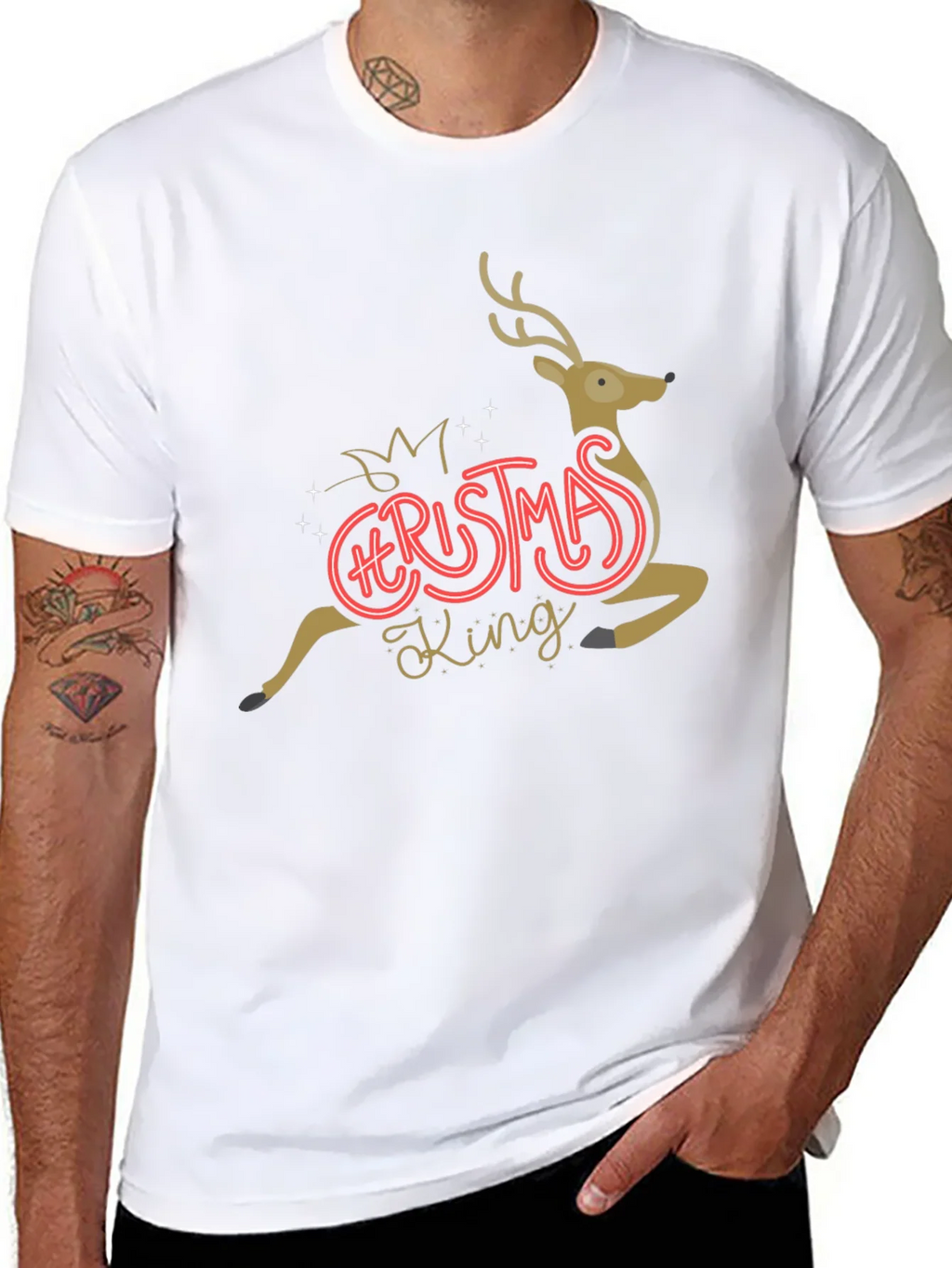 Christmas King Reindeer Graphic Tee product image 7