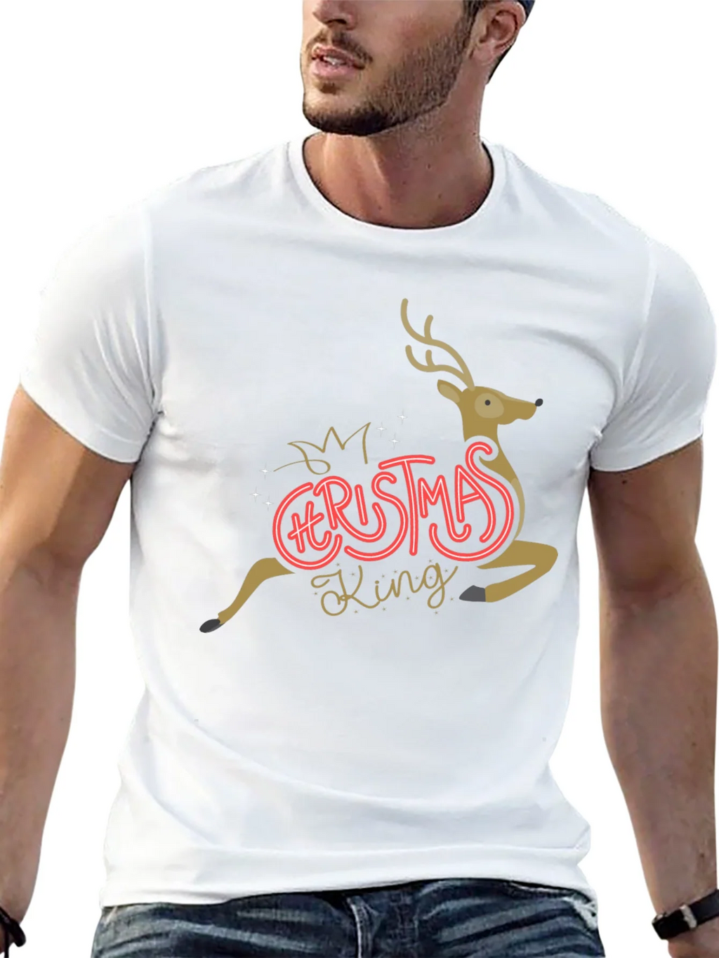 Christmas King Reindeer Graphic Tee product image 12