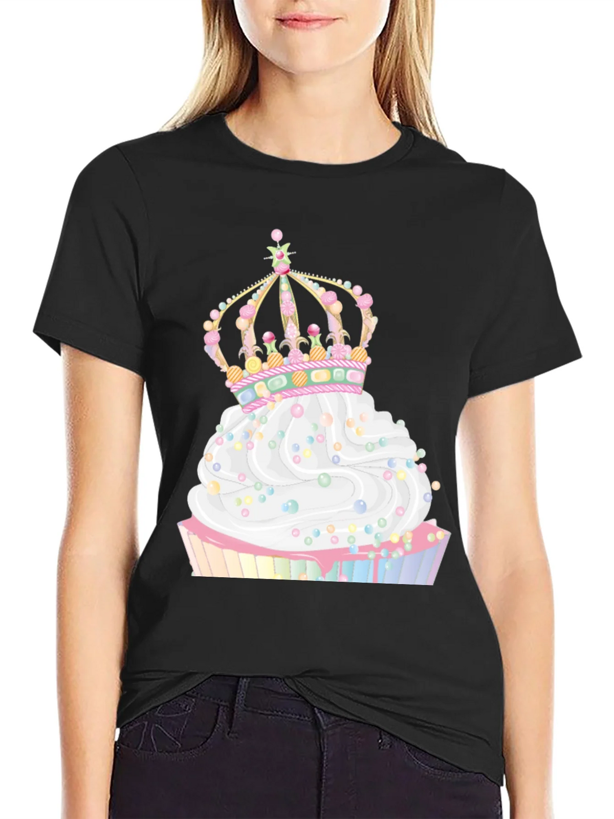 Cupcake Crown Graphic Tee - Whimsical Style product image 2