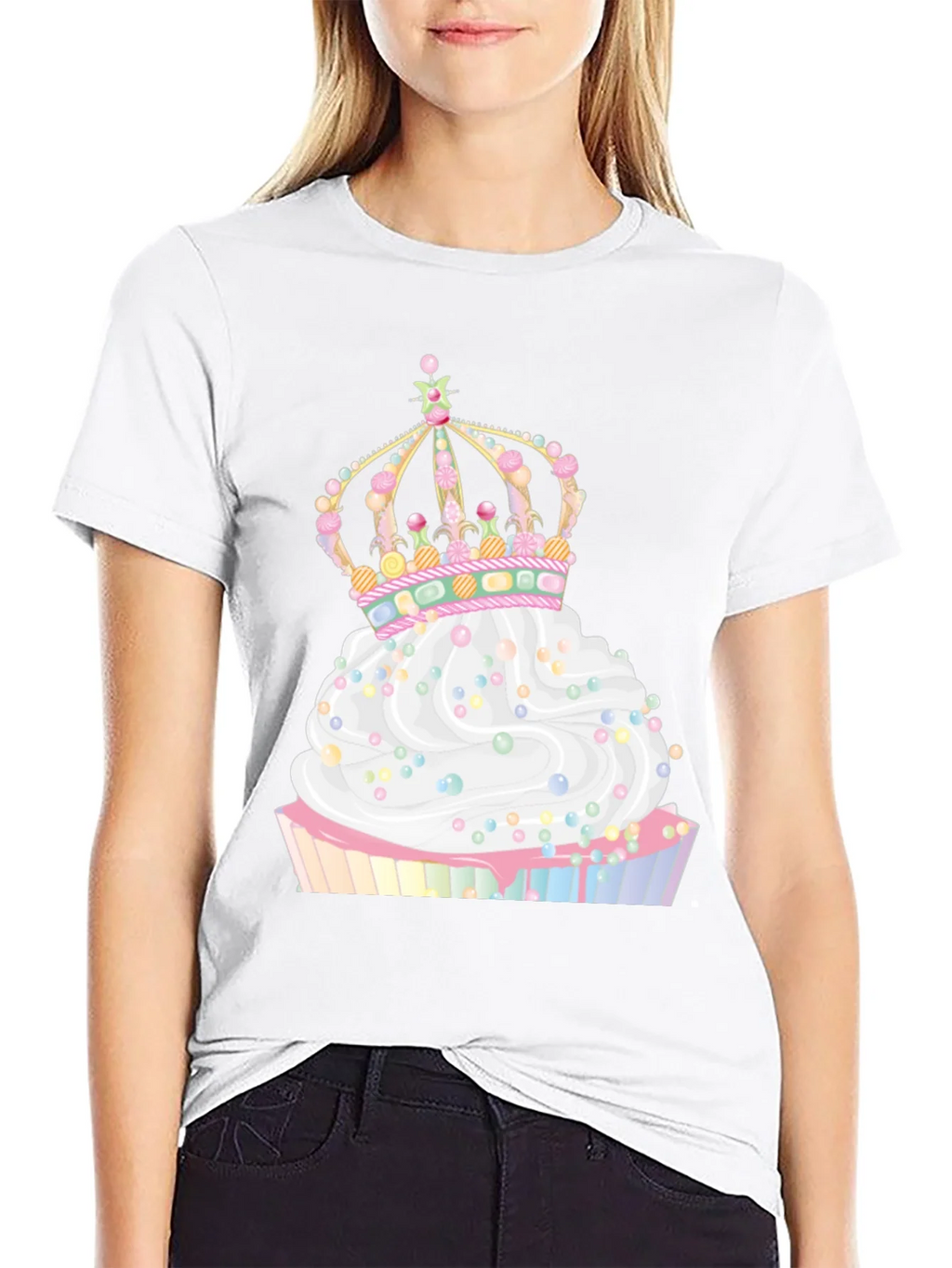 Cupcake Crown Graphic Tee - Whimsical Style product image 8