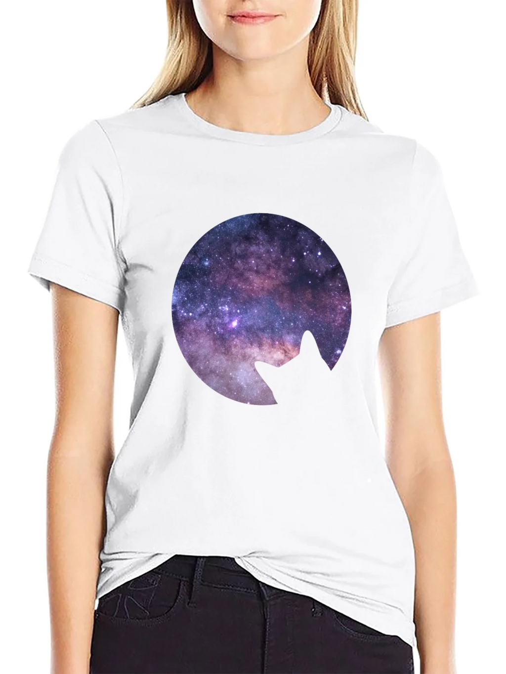 Cosmic Cat Silhouette T-Shirt product image 8