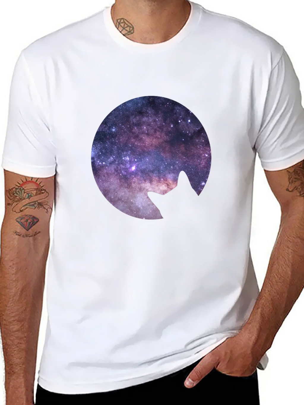 Cosmic Cat Silhouette T-Shirt product image 7