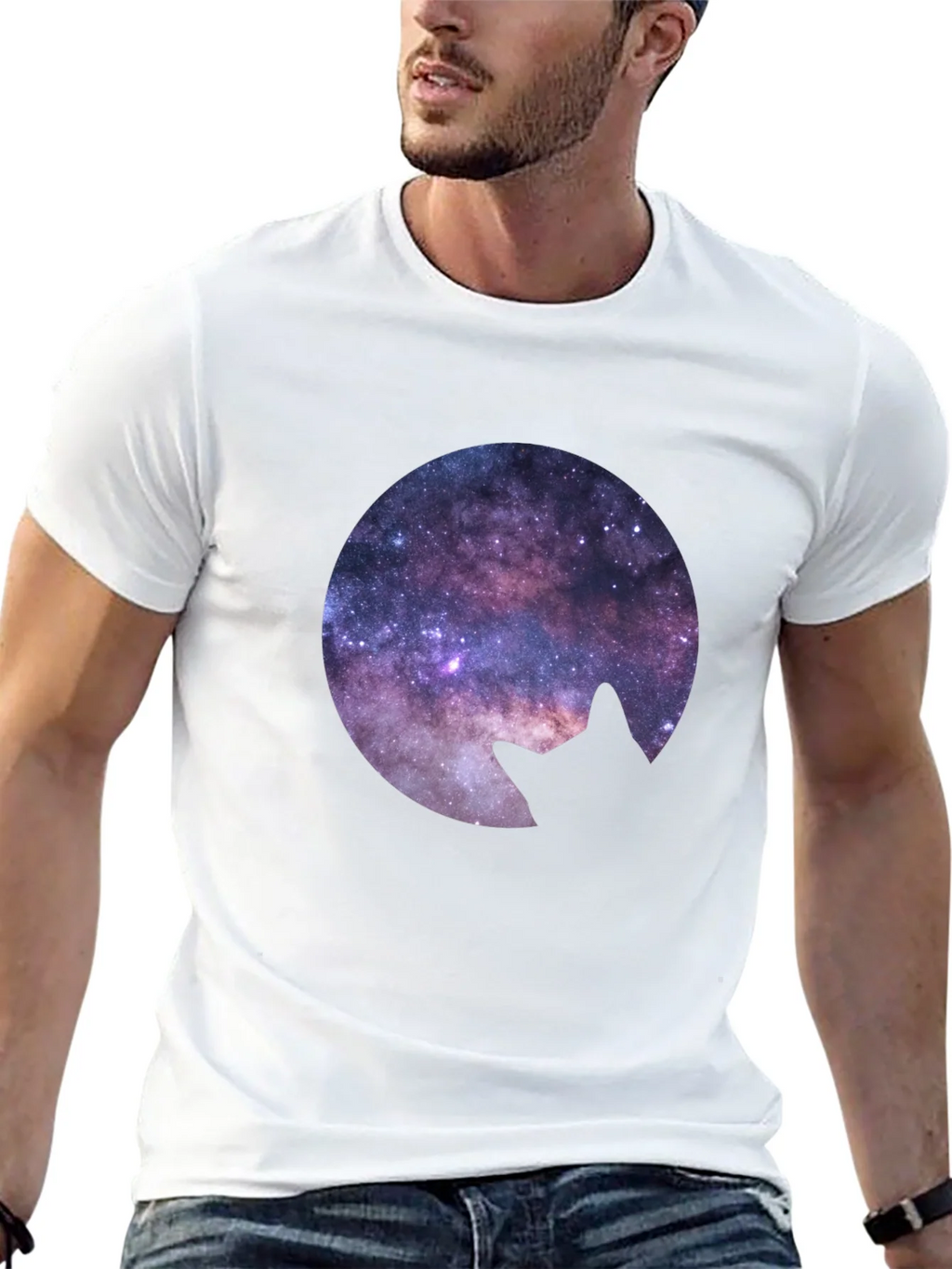 Cosmic Cat Silhouette T-Shirt product image 12