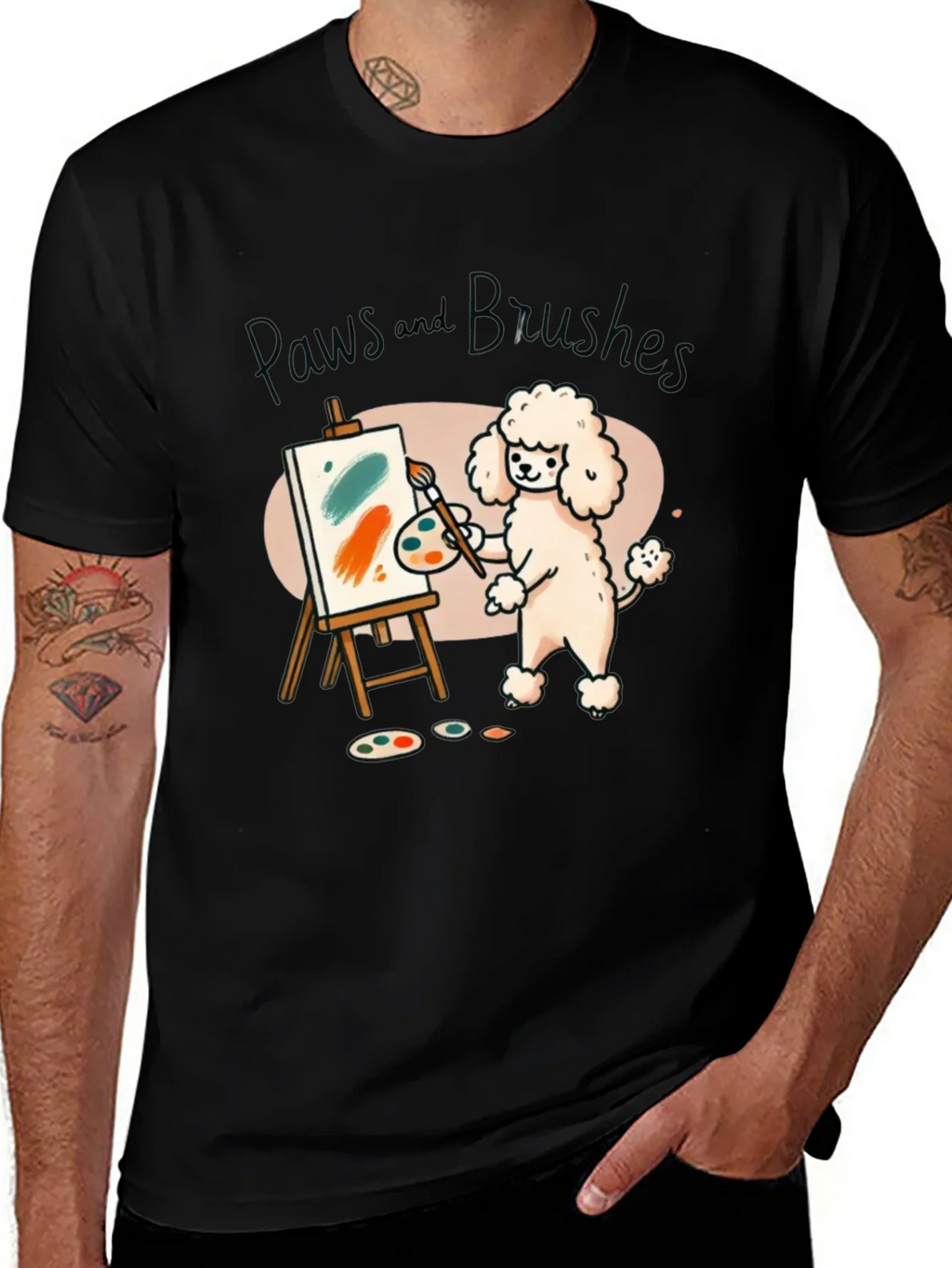 Paws and Brushes Dog Artist T-Shirt product image 1