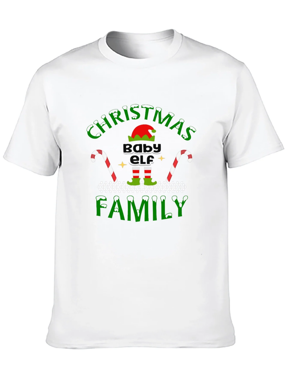 Christmas Baby Elf Family Black T-Shirt product image 9