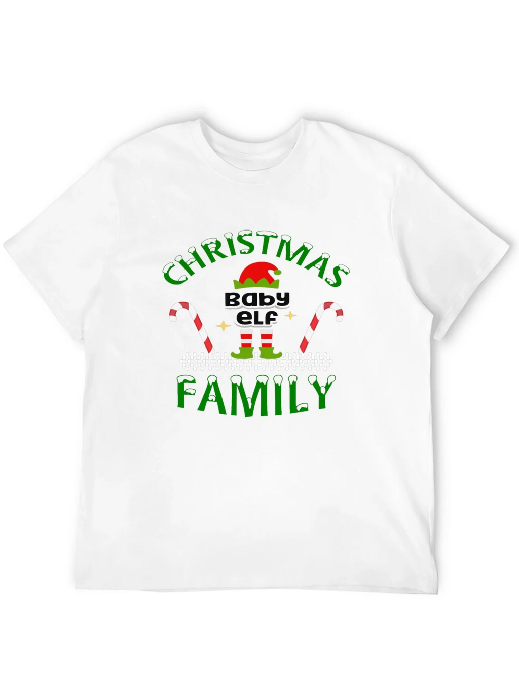 Christmas Baby Elf Family Black T-Shirt product image 11