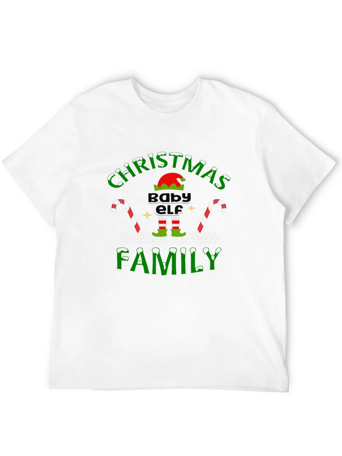 Christmas Baby Elf Family Black T-Shirt product image 11