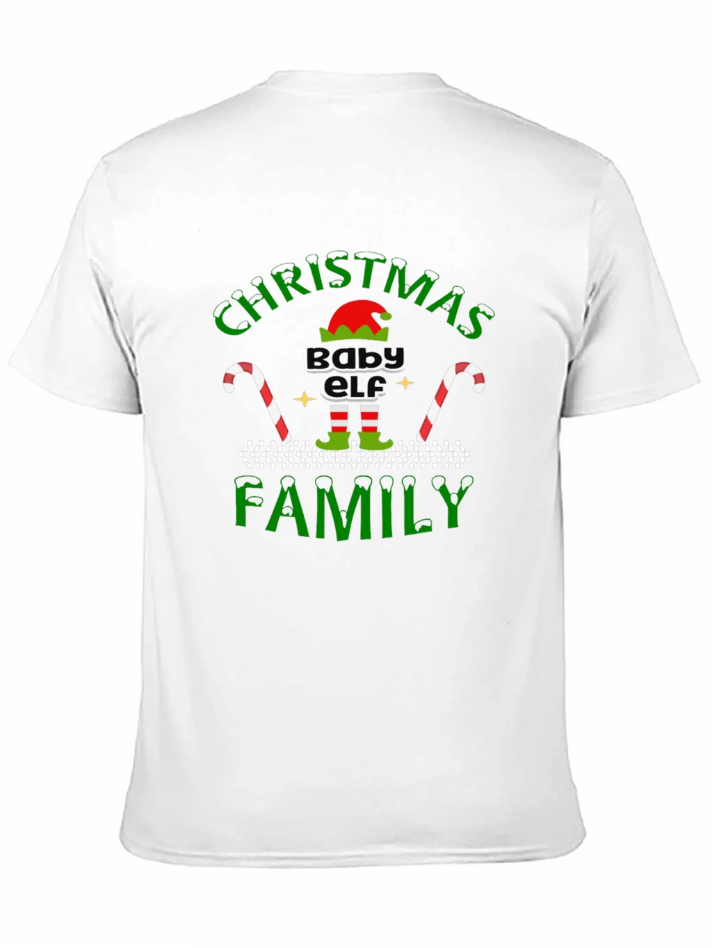 Christmas Baby Elf Family Black T-Shirt product image 10