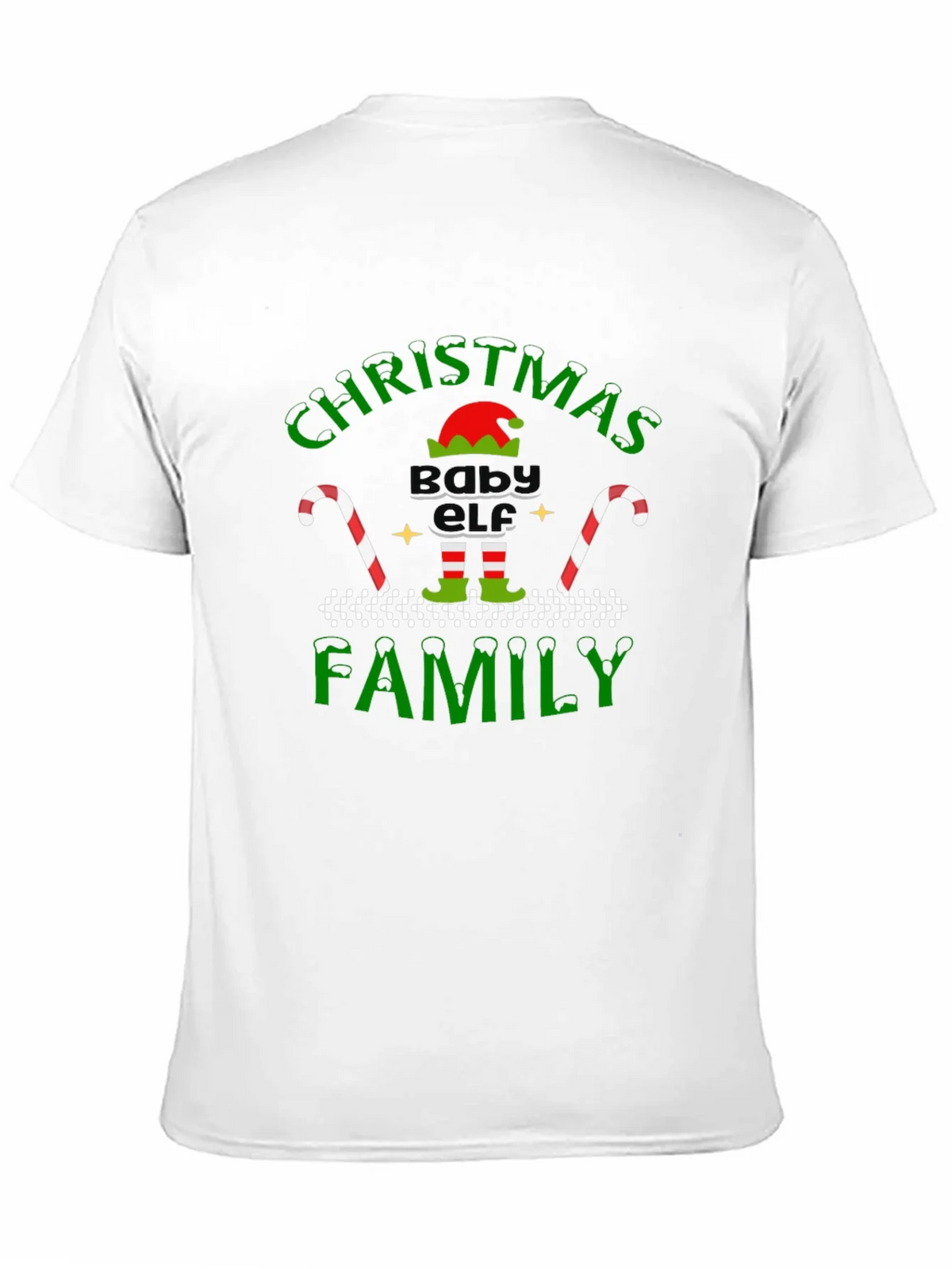 Christmas Baby Elf Family Black T-Shirt product image 10