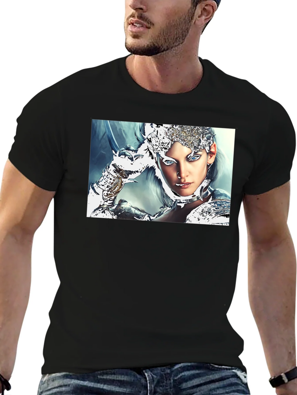 Warrior Woman Graphic Black T-Shirt product image 6