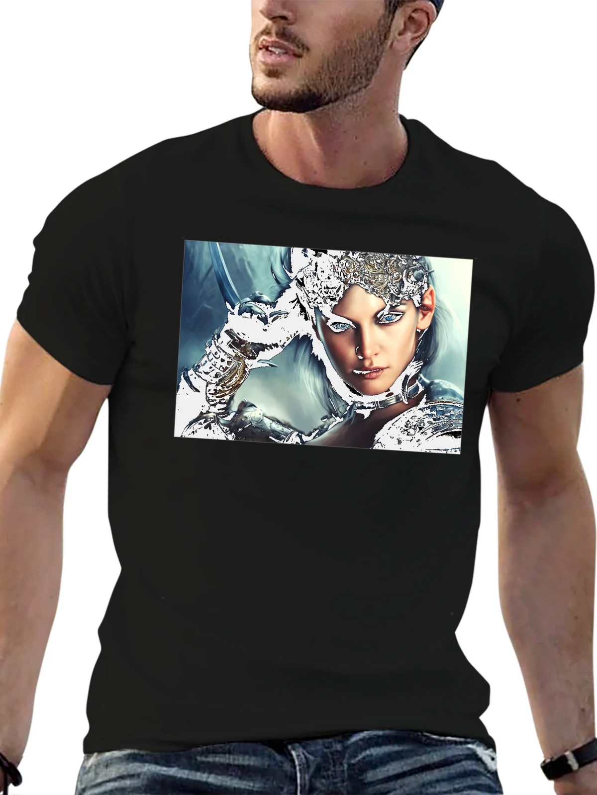 Warrior Woman Graphic Black T-Shirt product image 6