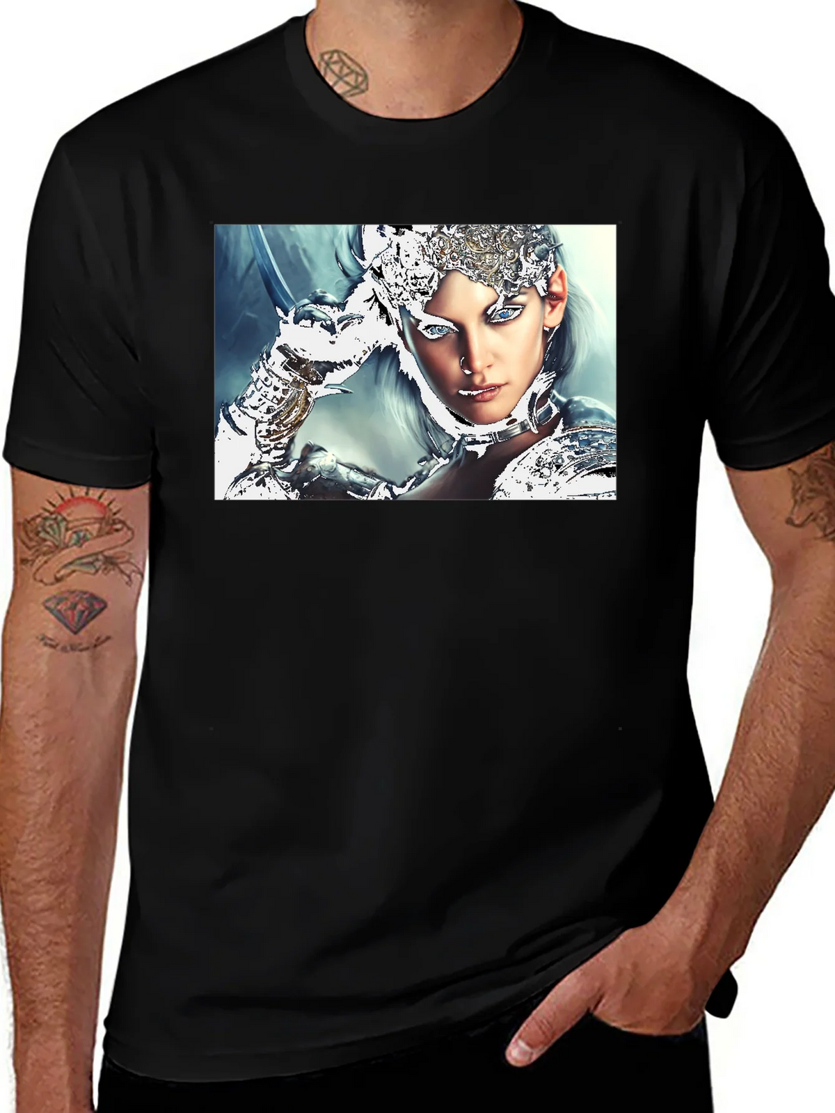 Warrior Woman Graphic Black T-Shirt product image 1