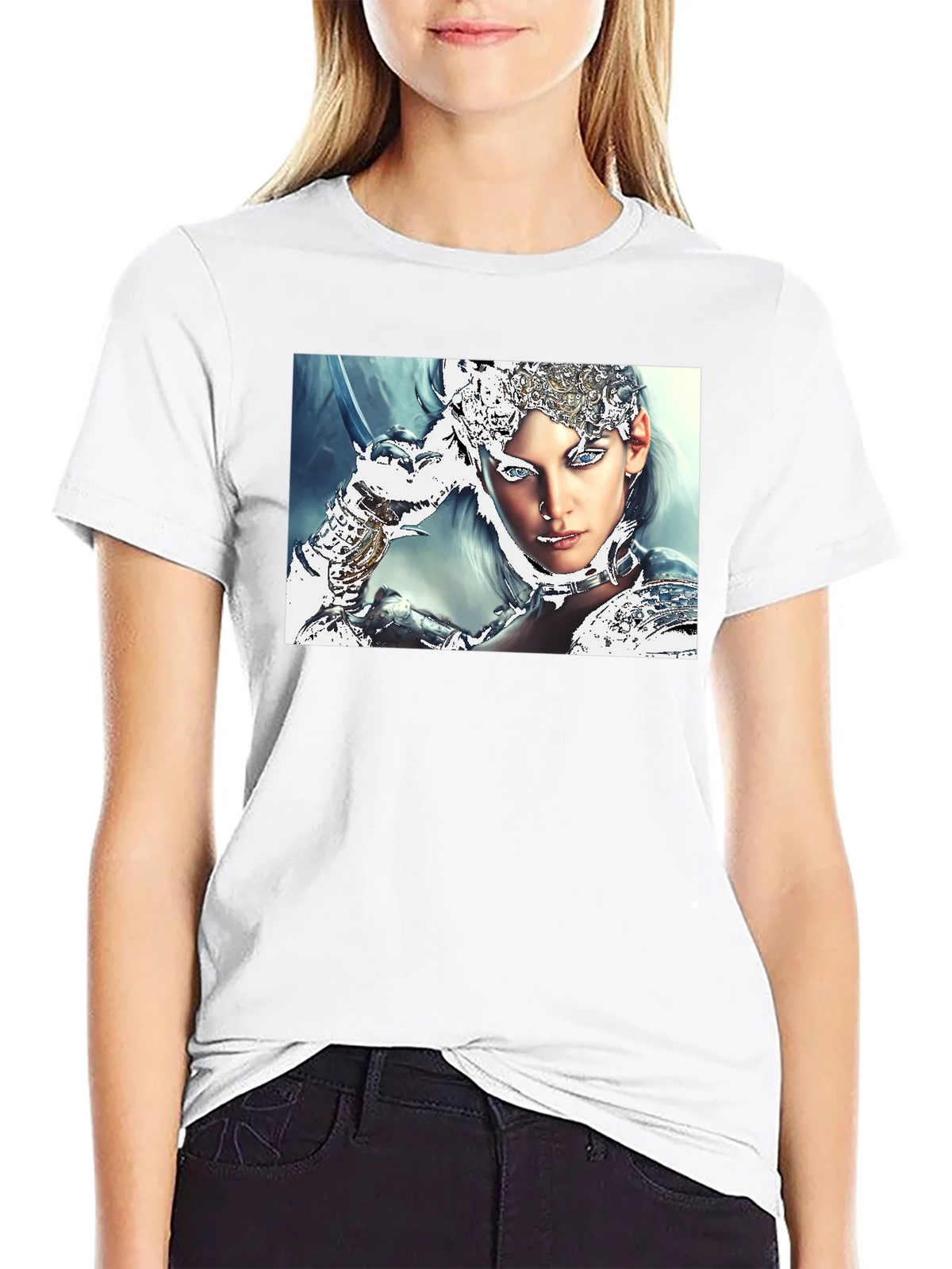 Warrior Woman Graphic Black T-Shirt product image 8