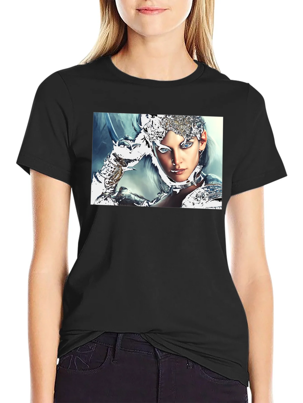 Warrior Woman Graphic Black T-Shirt product image 2