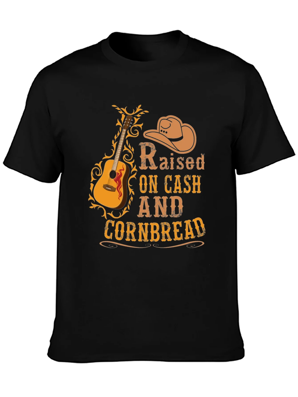 Raised on Cash & Cornbread Black T-Shirt product image 3