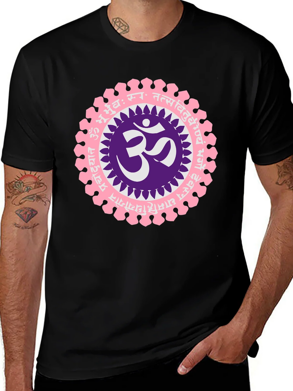 Om Mandala Graphic Black T-Shirt product image 1