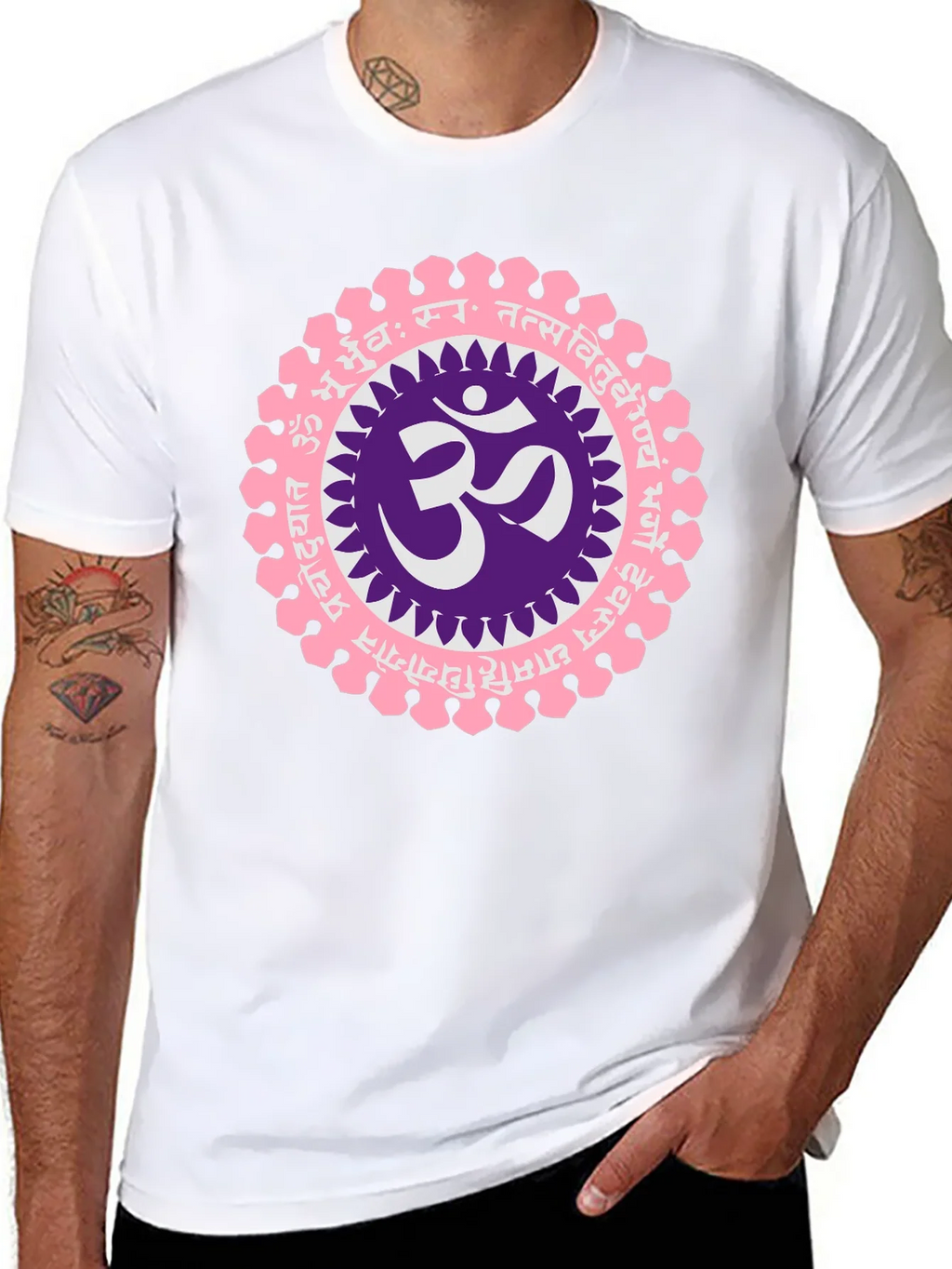 Om Mandala Graphic Black T-Shirt product image 7
