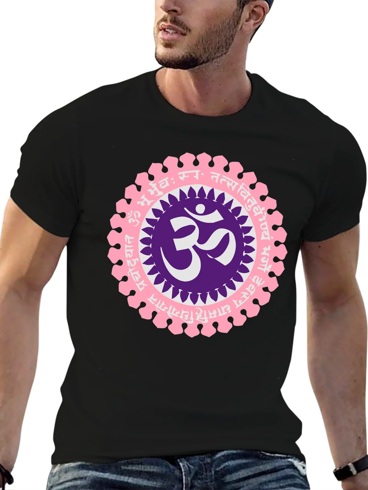 Om Mandala Graphic Black T-Shirt product image 6