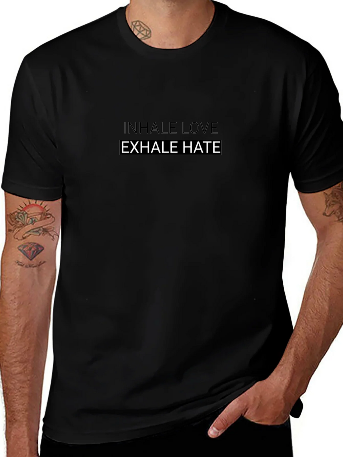 Inhale Love Exhale Hate Graphic T-Shirt product image 1