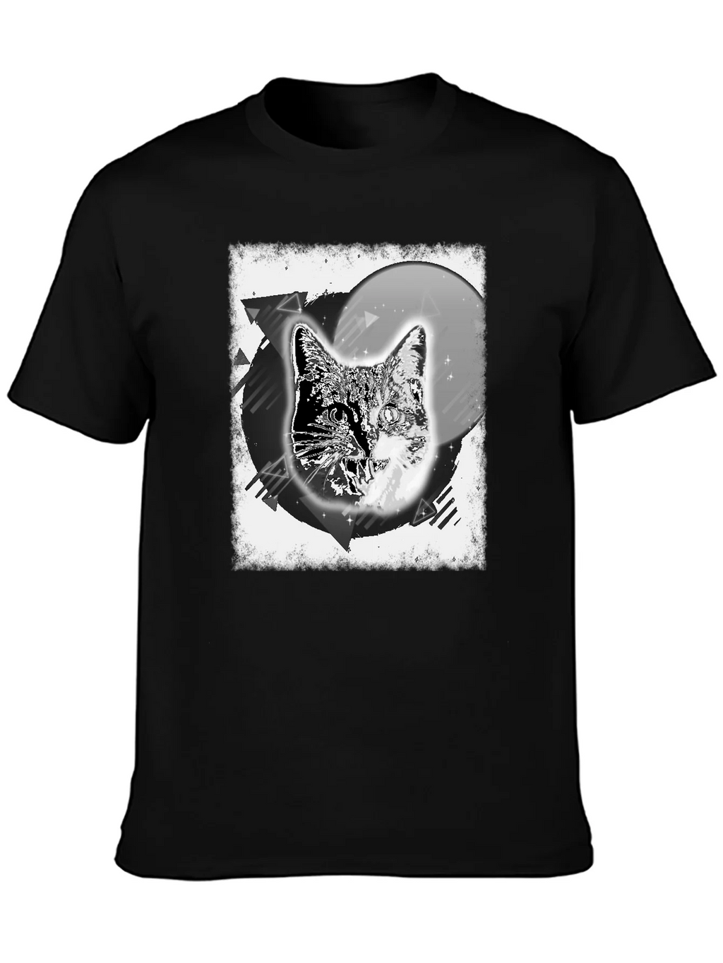 Cosmic Cat Graphic Tee - Black Cotton Blend product image 3