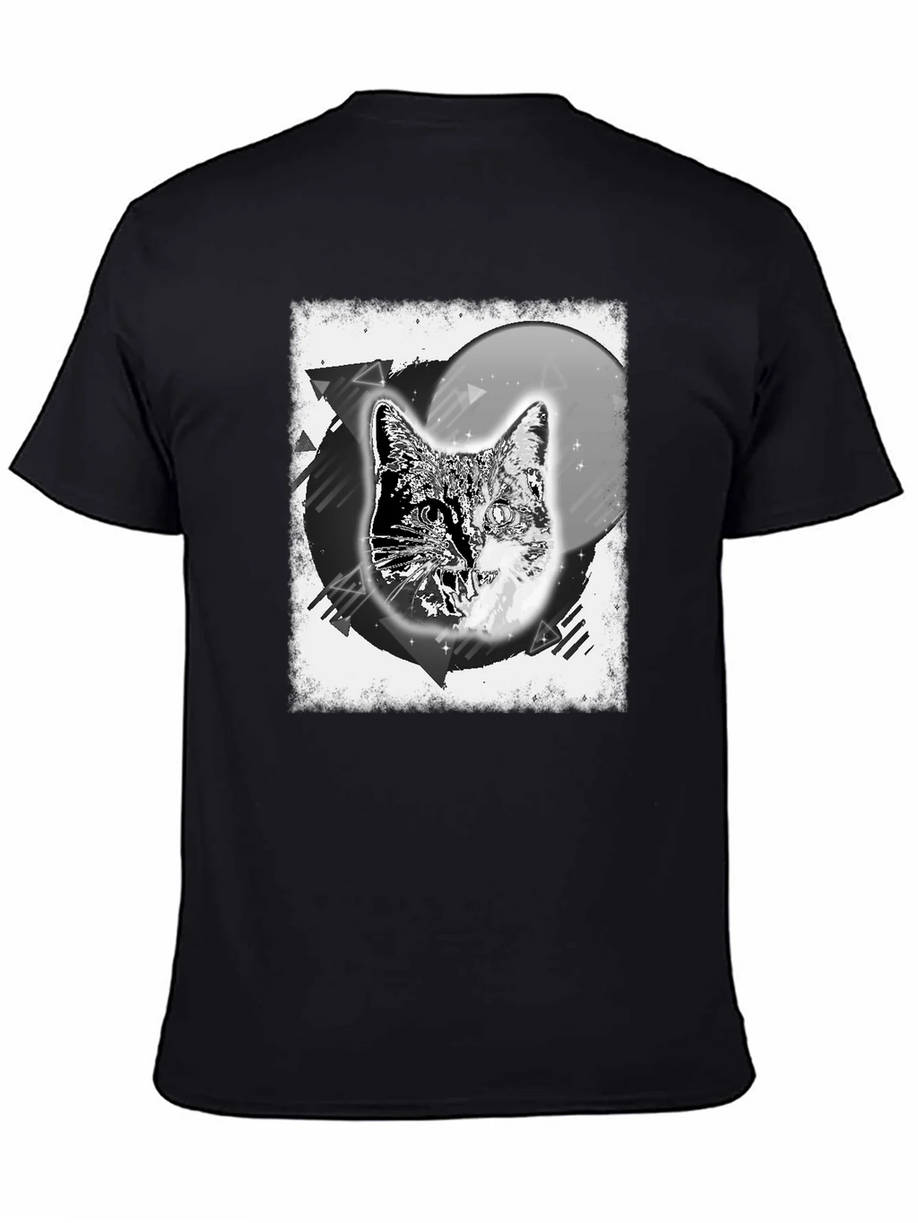 Cosmic Cat Graphic Tee - Black Cotton Blend product image 4