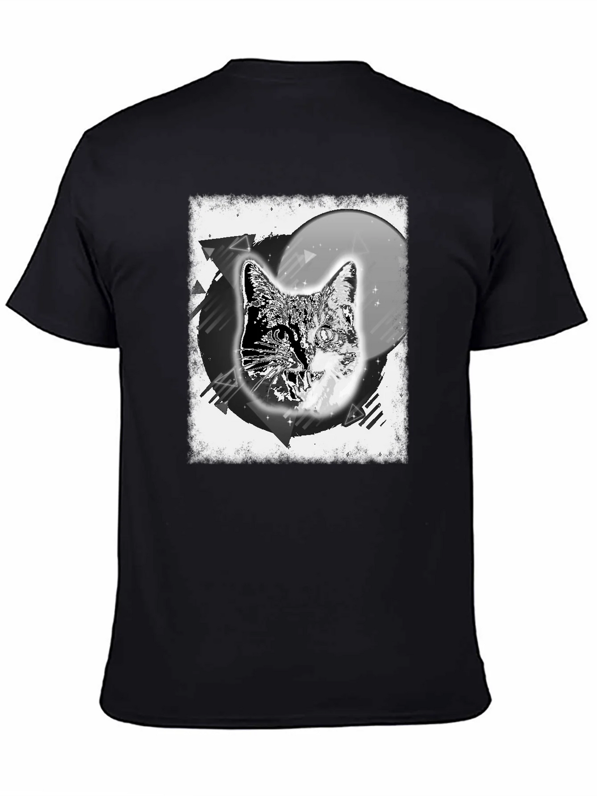 Cosmic Cat Graphic Tee - Black Cotton Blend product image 4